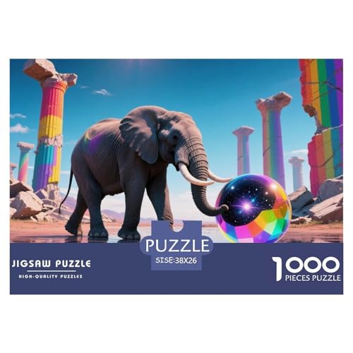 Bunter Elefant 1000 Teile Puzzle Tier Für Die Ganze Familie Entspannend Detailreich Spielzeug Lernspiel 38x26cm/1000pcs Bunter Elefant 1000 Teile Puzzle Tier Für Die Ganze Familie Entspannend Detailreich Spielzeug Lernspiel 38x26cm/1000pcs von OJASDBDJE