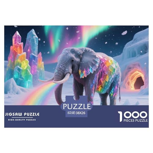 Bunter Elefant 1000 Teile Puzzle Tier Für Die Ganze Familie Entspannend Detailreich Spielzeug Pädagogisches Spiel 38x26cm/1000pcs von OJASDBDJE