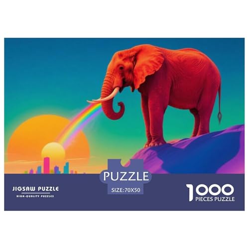 Bunter Elefant 1000 Teile Puzzle Tier Für Kinder Ab 12 Jahren Entspannend Detailreich Spielzeug Pädagogisches Spiel 70x50cm/1000pcs Bunter Elefant 1000 Teile Puzzle Tier Für Kinder Ab 12 Jahren Entspannend Detailreich Spielzeug Pädagogisches Spiel 70x50cm/1000pcs von OJASDBDJE