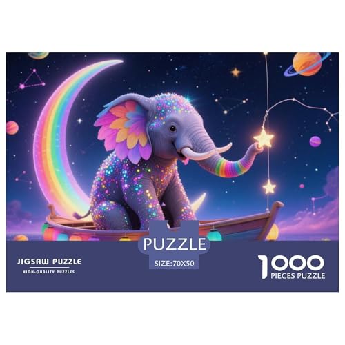 Bunter Elefant 1000 Teile Puzzle Tier Geschenke Für Frauen/Männer Herausforderung Premium-Qualität Spielzeug Lernspiel 70x50cm/1000pcs Bunter Elefant 1000 Teile Puzzle Tier Geschenke Für Frauen/Männer Herausforderung Premium-Qualität Spielzeug Lernspiel 70x50cm/1000pcs von OJASDBDJE