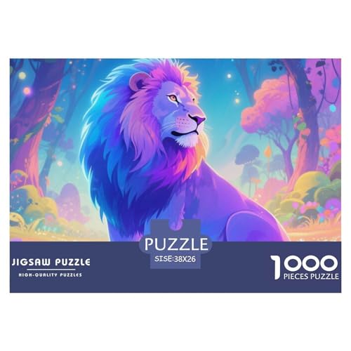Bunter Löwe 1000 Teile Puzzle Tier Für Die Ganze Familie Entspannend Detailreich Spaß Pädagogisches Spiel 38x26cm/1000pcs von OJASDBDJE