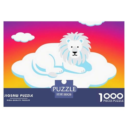 Bunter Löwe 1000 Teile Puzzle Tier Für Die Ganze Familie Entspannend Detailreich Spielzeug Lernspiel 38x26cm/1000pcs von OJASDBDJE