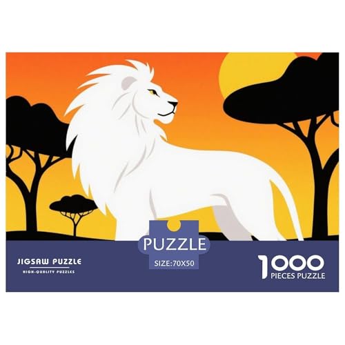 Bunter Löwe 1000 Teile Puzzle Tier Für Die Ganze Familie Entspannend Detailreich Spielzeug Lernspiel 70x50cm/1000pcs von OJASDBDJE