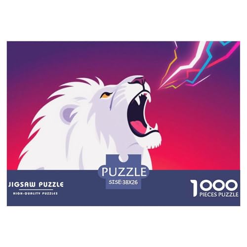 Bunter Löwe 1000 Teile Puzzle Tier Für Die Ganze Familie Herausforderung Detailreich Spaß Lernspiel 38x26cm/1000pcs von OJASDBDJE
