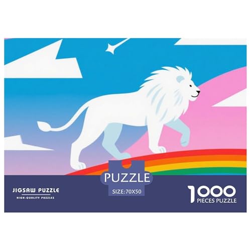 Bunter Löwe 1000 Teile Puzzle Tier Für Die Ganze Familie Herausforderung Detailreich Spaß Pädagogisches Spiel 70x50cm/1000pcs von OJASDBDJE