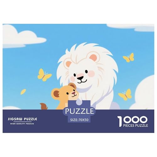 Bunter Löwe 1000 Teile Puzzle Tier Für Die Ganze Familie Herausforderung Detailreich Spielzeug Lernspiel 70x50cm/1000pcs von OJASDBDJE