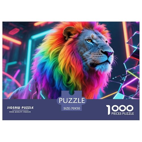 Bunter Löwe 1000 Teile Puzzle Tier Für Kinder Ab 12 Jahren Entspannend Detailreich Spielzeug Lernspiel 70x50cm/1000pcs Bunter Löwe 1000 Teile Puzzle Tier Für Kinder Ab 12 Jahren Entspannend Detailreich Spielzeug Lernspiel 70x50cm/1000pcs von OJASDBDJE