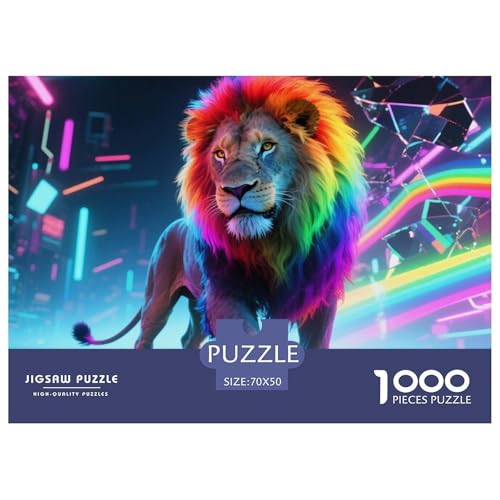 Bunter Löwe 1000 Teile Puzzle Tier Geschenke Für Frauen/Männer Entspannend Detailreich Spielzeug Pädagogisches Spiel 70x50cm/1000pcs Bunter Löwe 1000 Teile Puzzle Tier Geschenke Für Frauen/Männer Entspannend Detailreich Spielzeug Pädagogisches Spiel 70x50cm/1000pcs von OJASDBDJE