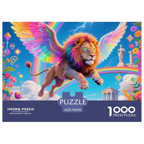 Bunter Löwe 1000 Teile Puzzle Tier Geschenke Für Frauen/Männer Entspannend Detailreich Spielzeug Pädagogisches Spiel 70x50cm/1000pcs Bunter Löwe 1000 Teile Puzzle Tier Geschenke Für Frauen/Männer Entspannend Detailreich Spielzeug Pädagogisches Spiel 70x50cm/1000pcs von OJASDBDJE