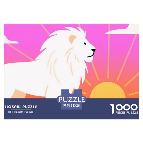 Bunter Löwe 1000 Teile Puzzles Tier Für Kinder Ab 12 Jahren Entspannend Detailreich Spaß Lernspiel 38x26cm/1000pcs von OJASDBDJE
