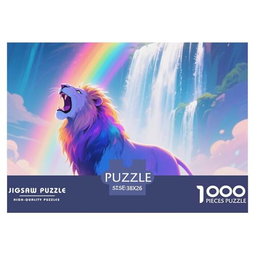Bunter Löwe 1000 Teile Puzzles Tier Für Kinder Ab 12 Jahren Entspannend Detailreich Spielzeug Pädagogisches Spiel 38x26cm/1000pcs von OJASDBDJE
