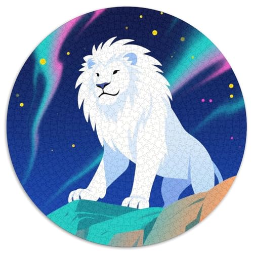 Bunter Löwe 1000 Teile Puzzles Tier Rund Puzzle Geeignet Ab 12 Jahren Pädagogisches Für Erwachsene Kinder Buntes Tier Geschenke 1000pcs (67.5x67.5cm) von OJASDBDJE