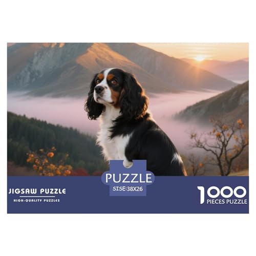 Cavalier King Charles Spaniel 1000 Teile Puzzle Haustier Hund Für Kinder Ab 12 Jahren Herausforderung Premium-Qualität Spielzeug Lernspiel 38x26cm/1000pcs von OJASDBDJE