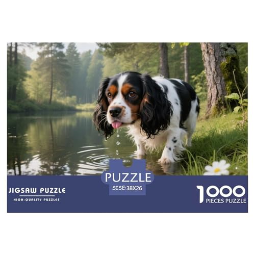 Cavalier King Charles Spaniel 1000 Teile Puzzle Haustier Hund Geschenke Für Frauen/Männer Herausforderung Detailreich Spielzeug Pädagogisches Spiel 38x26cm/1000pcs von OJASDBDJE