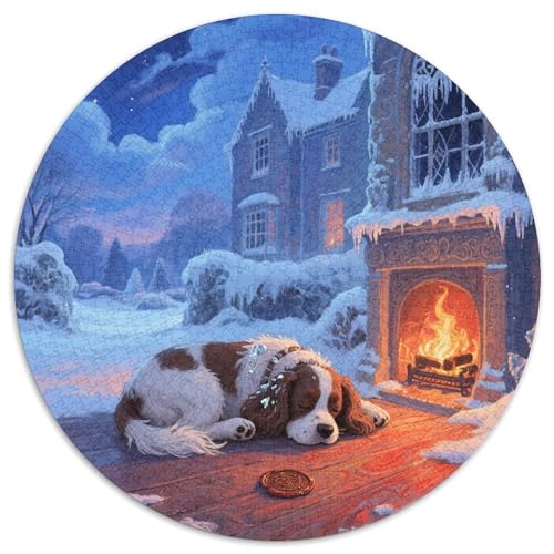 Cavalier King Charles Spaniel 1000 Teile Puzzle Tierhund Rund Puzzle Für Erwachsene Und Kinder Pädagogisches Für Erwachsene Kinder Buntes Tier Geschenke 1000pcs (67.5x67.5cm) von OJASDBDJE