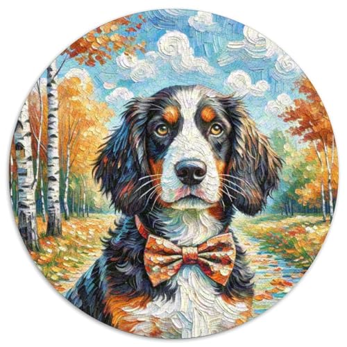 Cavalier King Charles Spaniel Mit 1000 Teilen Puzzle Tierhund Runde Kreispuzzles Für Erwachsene Und Kinder Pädagogisches Für Erwachsene Kinder Buntes Tier Geschenke 1000pcs (67.5x67.5cm) von OJASDBDJE