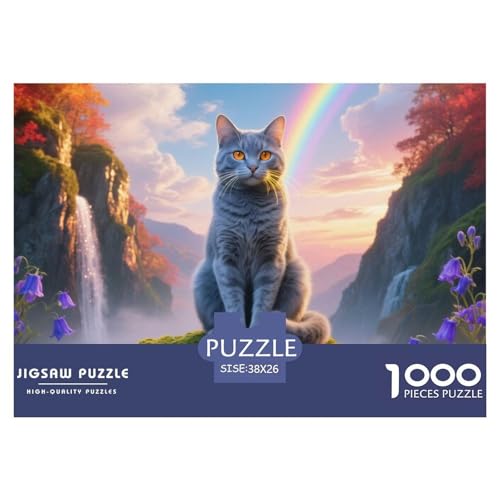 Chartreux 1000 Teile Puzzle Pet Katze Für Die Ganze Familie Herausforderung Detailreich Spaß Lernspiel 38x26cm/1000pcs von OJASDBDJE