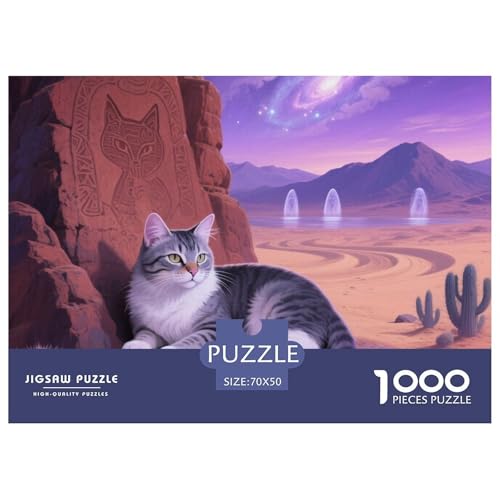 Chartreux 1000 Teile Puzzle Pet Katze Für Die Ganze Familie Herausforderung Detailreich Spaß Pädagogisches Spiel 70x50cm/1000pcs von OJASDBDJE