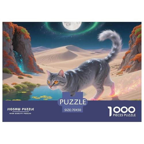Chartreux 1000 Teile Puzzle Pet Katze Für Kinder Ab 12 Jahren Entspannend Premium-Qualität Spielzeug Lernspiel 70x50cm/1000pcs von OJASDBDJE