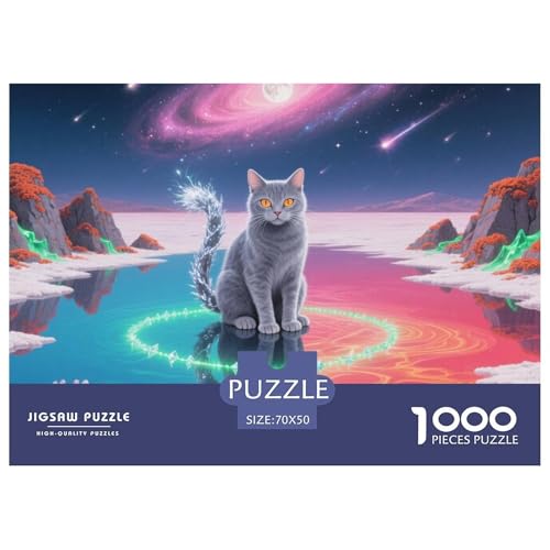 Chartreux 1000 Teile Puzzle Pet Katze Geschenke Für Frauen/Männer Entspannend Detailreich Spaß Pädagogisches Spiel 70x50cm/1000pcs von OJASDBDJE