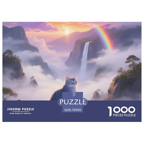 Chartreux 1000 Teile Puzzle Pet Katze Geschenke Für Frauen/Männer Entspannend Premium-Qualität Spielzeug Lernspiel 70x50cm/1000pcs von OJASDBDJE