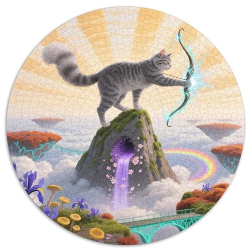 Chartreux 1000 Teile Puzzle Pet Katze Rundes Puzzle Für Erwachsene Und Kinder Pädagogisches Für Erwachsene Kinder Buntes Tier Stressabbau-Spielzeug 1000pcs (67.5x67.5cm) von OJASDBDJE