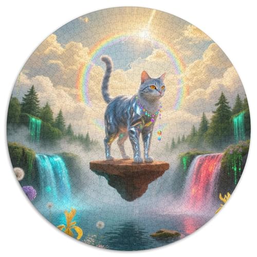 Chartreux 1000 Teile Puzzles Pet Katze Rundes Puzzle Für Erwachsene Und Kinder Pädagogisches Für Erwachsene Kinder Buntes Tier Geschenke 1000pcs (67.5x67.5cm) von OJASDBDJE