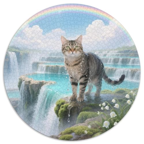 Chartreux Mit 1000 Teilen Puzzle Pet Katze Rundes Puzzle Für Erwachsene Und Kinder Pädagogisches Für Erwachsene Kinder Buntes Tier Geschenke 1000pcs (67.5x67.5cm) von OJASDBDJE