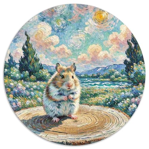 Chinchilla 1000 Teile Puzzle Tier Runde Kreispuzzles Für Erwachsene Und Kinder Pädagogisches Für Erwachsene Kinder Buntes Tier Geschenke 1000pcs (67.5x67.5cm) von OJASDBDJE