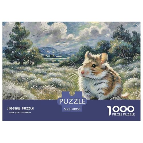 Chinchilla 1000 Teile Puzzle Tiere Geschenke Für Frauen/Männer Herausforderung Premium-Qualität Spielzeug Lernspiel 70x50cm/1000pcs von OJASDBDJE