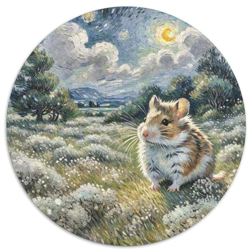 Chinchilla Mit 1000 Teilen Puzzle Tier Circular Puzzle Für Erwachsene Und Kinder Pädagogisches Für Erwachsene Kinder Buntes Tier Stressabbau-Spielzeug 1000pcs (67.5x67.5cm) von OJASDBDJE