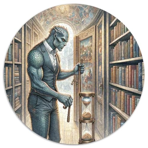 Chronologie Bibliothekarin 1000 Teile Puzzles Magische Fantasie Rund Puzzle Für Erwachsene Und Kinder Pädagogisches Für Erwachsene Kinder Buntes Tier Stressabbau-Spielzeug 1000pcs (67.5x67.5cm) von OJASDBDJE
