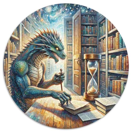 Chronologie Bibliothekarin Mit 1000 Teilen Puzzle Magische Fantasie Rundes Puzzle Für Erwachsene Und Kinder Pädagogisches Für Erwachsene Kinder Buntes Tier Stressabbau-Spielzeug 1000pcs (67.5x67.5cm) von OJASDBDJE