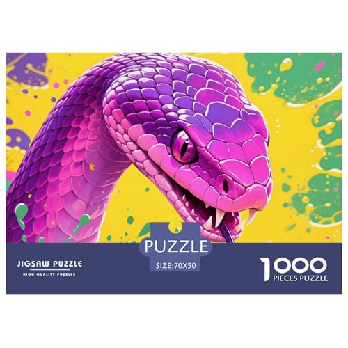 Colourful Schlange 1000 Teile Puzzle Tier Für Kinder Ab 12 Jahren Entspannend Detailreich Spielzeug Lernspiel 70x50cm/1000pcs von OJASDBDJE