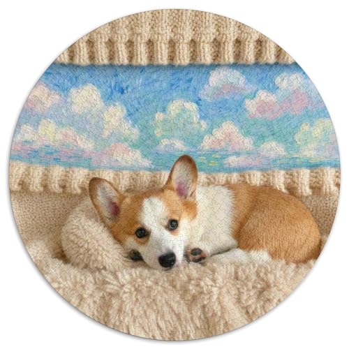 Corgi 1000 Teile Puzzle Haustier Hund Circular Puzzles Für Erwachsene Und Kinder Pädagogisches Für Erwachsene Kinder Buntes Tier Stressabbau-Spielzeug 1000pcs (67.5x67.5cm) von OJASDBDJE