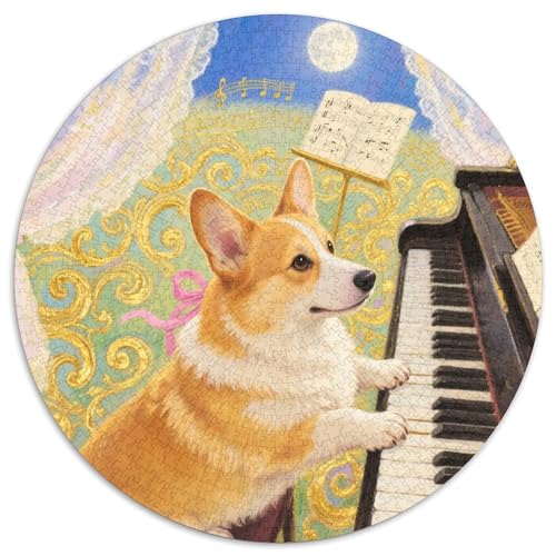 Corgi 1000 Teile Puzzle Haustier Hund Circular Puzzles Geeignet Ab 12 Jahren Pädagogisches Für Erwachsene Kinder Buntes Tier Geschenke 1000pcs (67.5x67.5cm) von OJASDBDJE