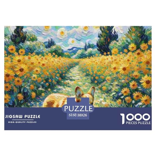 Corgi 1000 Teile Puzzle Haustier Hund Für Die Ganze Familie Entspannend Detailreich Spaß Lernspiel 38x26cm/1000pcs von OJASDBDJE