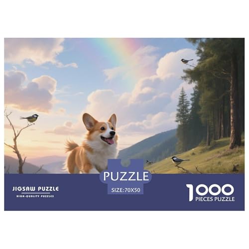 Corgi 1000 Teile Puzzle Haustier Hund Für Die Ganze Familie Entspannend Detailreich Spaß Lernspiel 70x50cm/1000pcs von OJASDBDJE