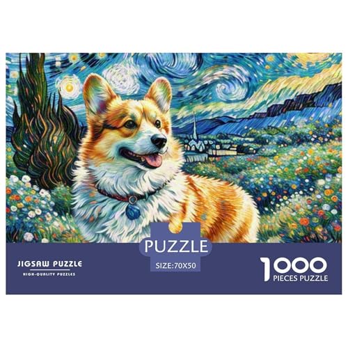 Corgi 1000 Teile Puzzle Haustier Hund Für Die Ganze Familie Entspannend Premium-Qualität Spaß Pädagogisches Spiel 70x50cm/1000pcs von OJASDBDJE