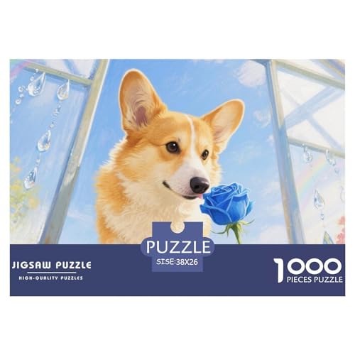 Corgi 1000 Teile Puzzle Haustier Hund Für Die Ganze Familie Entspannend Premium-Qualität Spielzeug Lernspiel 38x26cm/1000pcs von OJASDBDJE