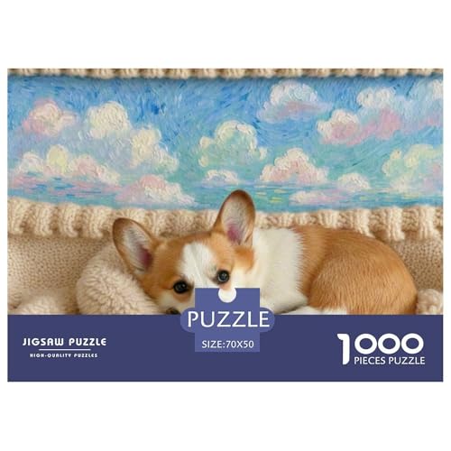 Corgi 1000 Teile Puzzle Haustier Hund Für Die Ganze Familie Entspannend Premium-Qualität Spielzeug Lernspiel 70x50cm/1000pcs von OJASDBDJE