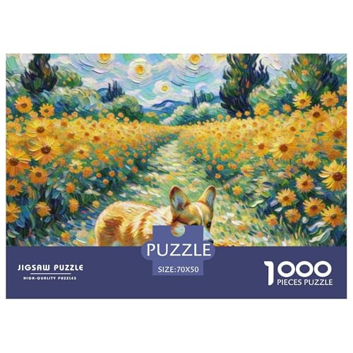 Corgi 1000 Teile Puzzle Haustier Hund Für Die Ganze Familie Herausforderung Premium-Qualität Spaß Lernspiel 70x50cm/1000pcs von OJASDBDJE