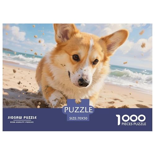 Corgi 1000 Teile Puzzle Haustier Hund Für Die Ganze Familie Herausforderung Premium-Qualität Spielzeug Lernspiel 70x50cm/1000pcs von OJASDBDJE