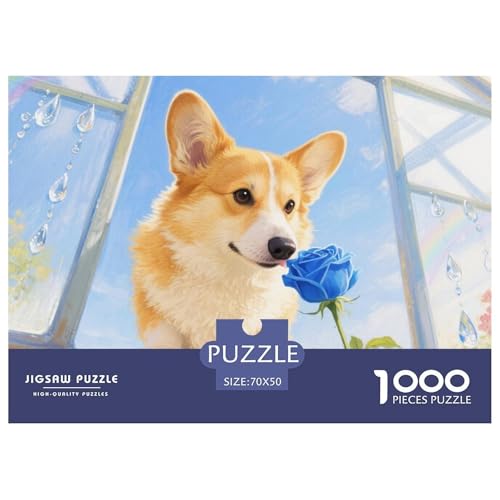 Corgi 1000 Teile Puzzle Haustier Hund Für Die Ganze Familie Herausforderung Premium-Qualität Spielzeug Pädagogisches Spiel 70x50cm/1000pcs von OJASDBDJE