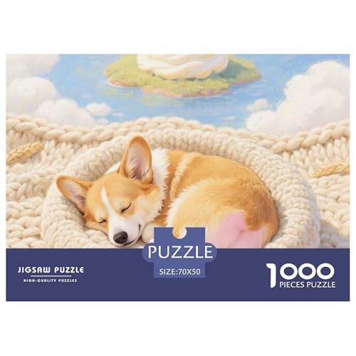 Corgi 1000 Teile Puzzle Haustier Hund Für Kinder Ab 12 Jahren Herausforderung Detailreich Spielzeug Lernspiel 70x50cm/1000pcs von OJASDBDJE