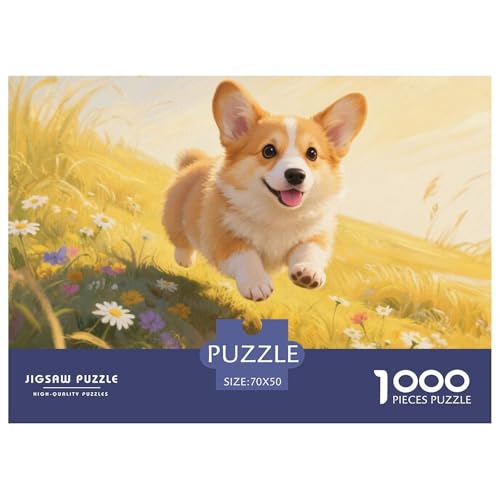 Corgi 1000 Teile Puzzle Haustier Hund Für Kinder Ab 12 Jahren Herausforderung Premium-Qualität Spielzeug Lernspiel 70x50cm/1000pcs von OJASDBDJE