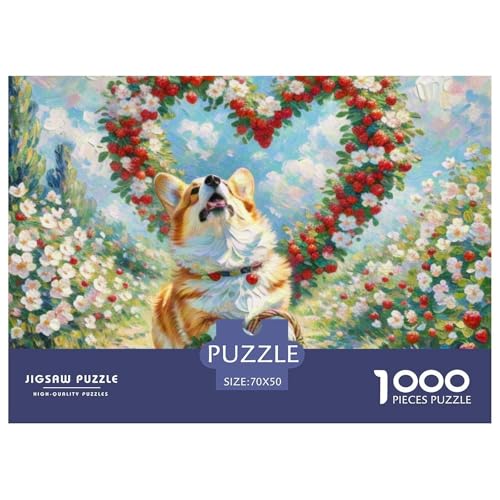 Corgi 1000 Teile Puzzle Haustier Hund Geschenke Für Frauen/Männer Entspannend Detailreich Spaß Pädagogisches Spiel 70x50cm/1000pcs von OJASDBDJE