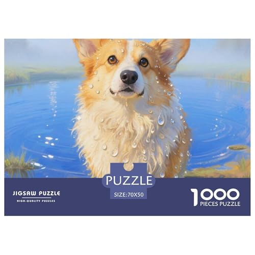 Corgi 1000 Teile Puzzle Haustier Hund Geschenke Für Frauen/Männer Entspannend Detailreich Spaß Pädagogisches Spiel 70x50cm/1000pcs von OJASDBDJE