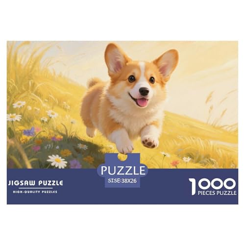 Corgi 1000 Teile Puzzle Haustier Hund Geschenke Für Frauen/Männer Entspannend Premium-Qualität Spielzeug Lernspiel 38x26cm/1000pcs von OJASDBDJE