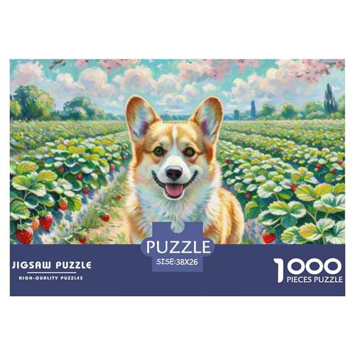 Corgi 1000 Teile Puzzle Haustier Hund Geschenke Für Frauen/Männer Herausforderung Detailreich Spielzeug Lernspiel 38x26cm/1000pcs von OJASDBDJE